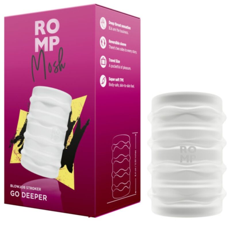 Masturbateur Mâle Transparent Gaine Réversible 6cm - ROMP
