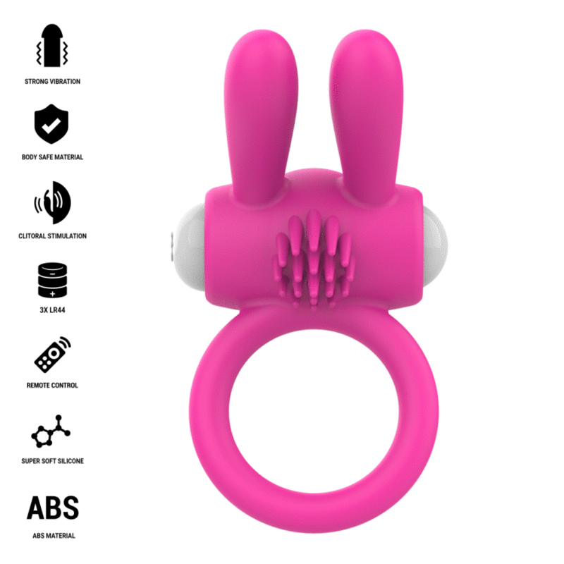 Anneau Pénien Vibrant Hopps Stimulation Clitoriale Rose - Intense For Him