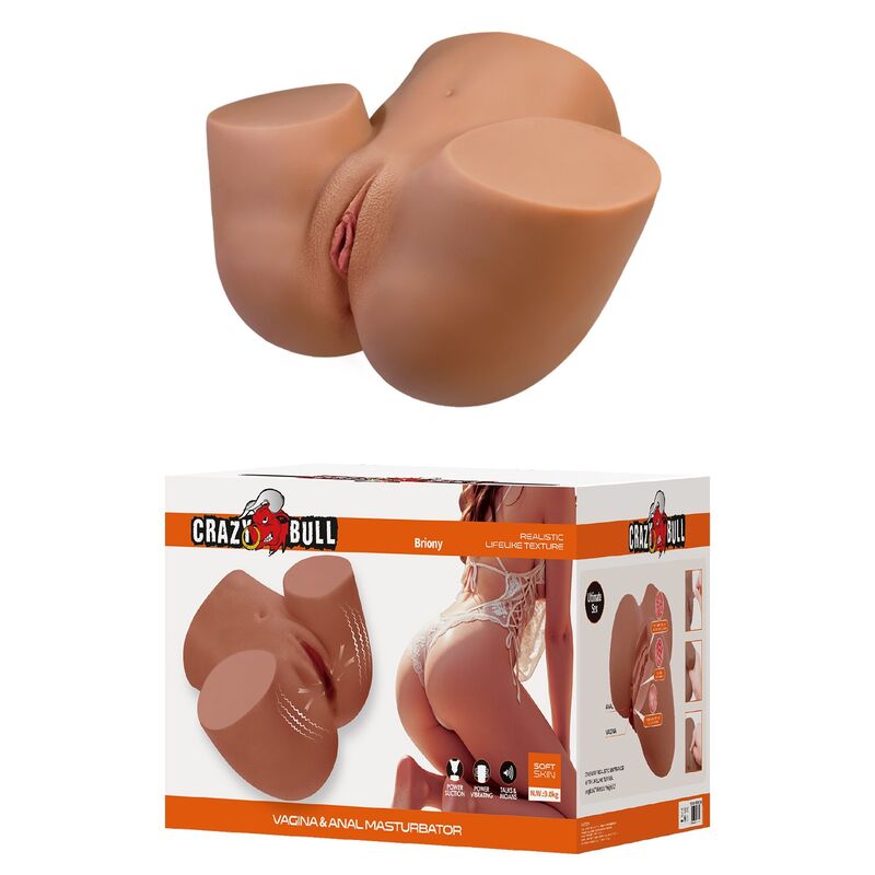 Masturbateur Torse Féminin Double Entrée Vibration Succion - Crazy Bull