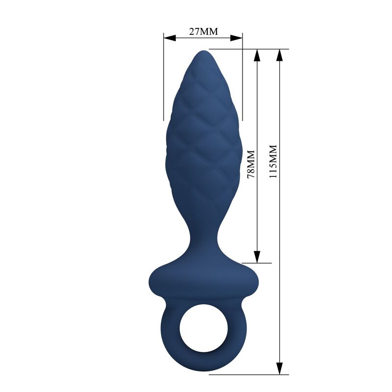 Plug Anal Texturé Anneau Bleu Taille S - MR PLAY