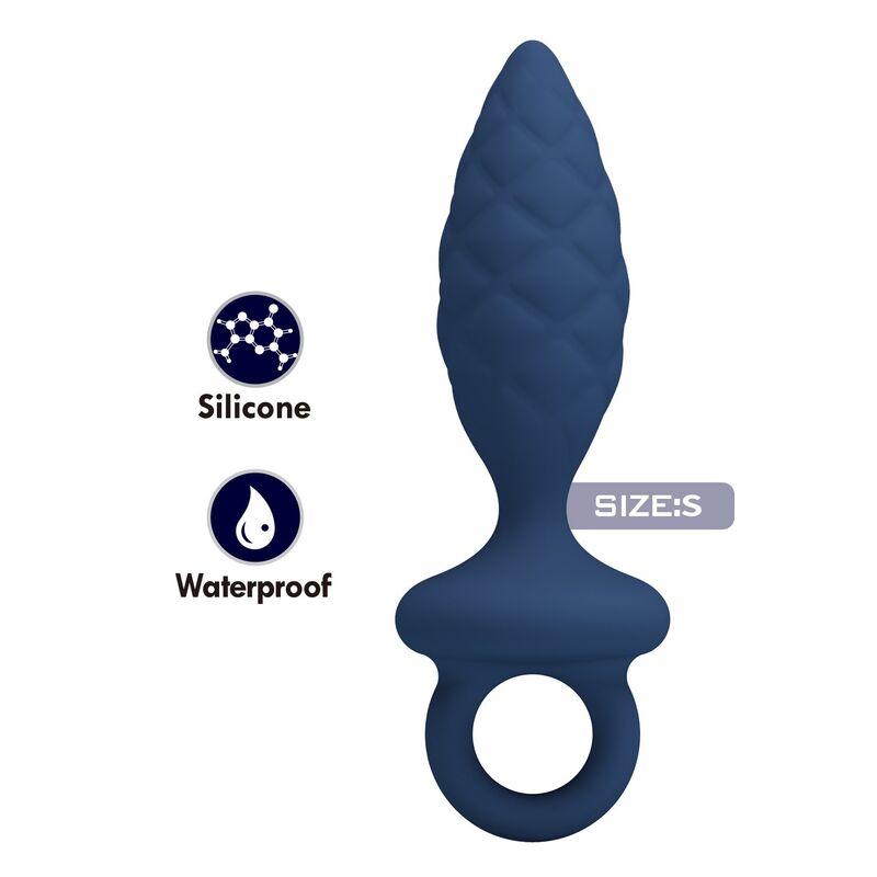 Plug Anal Texturé Anneau Bleu Taille S - MR PLAY