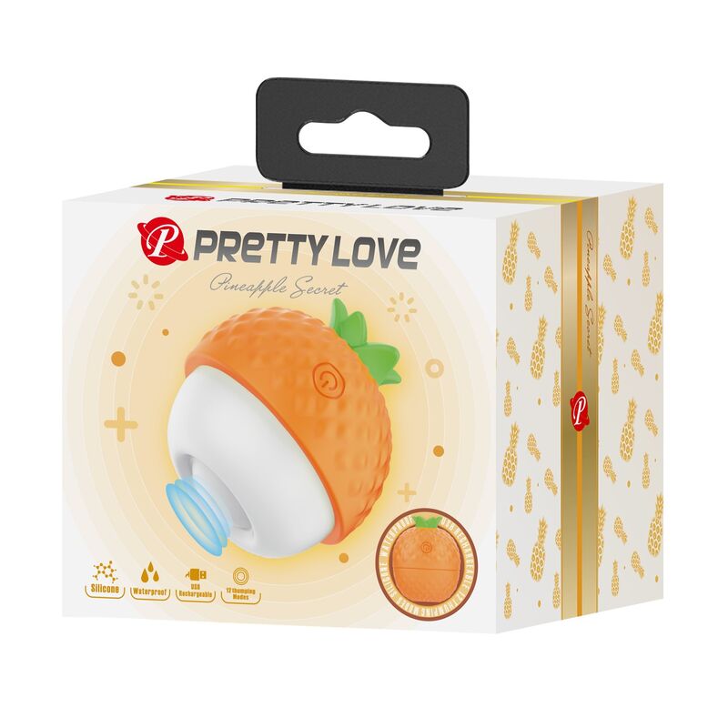 Stimulateur Clitoridien Succion et Poussée Orange - Pretty Love