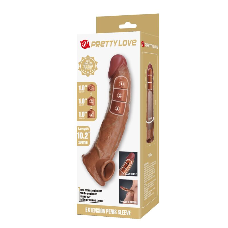 Manchon Extension Pénis Ajustable 26 cm Ø 4 cm Naturel - Pretty Love