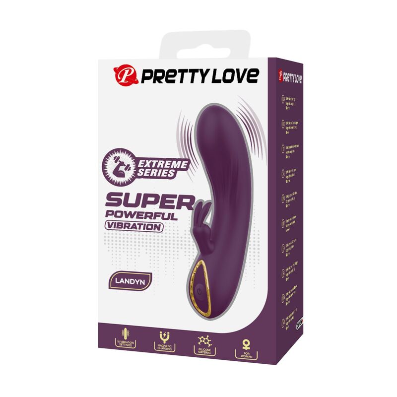 Vibromasseur Lapin Landyn 10 Fonctions Rechargeable - Pretty Love