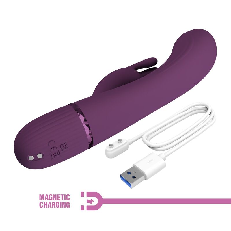 Vibromasseur Lapin Rocco 10 Fonctions Violet - Pretty Love