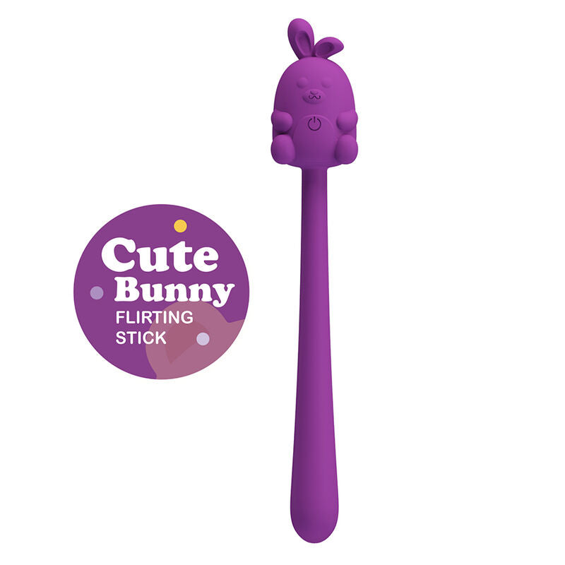 Bâton Vibrant Flexible Lapin Rechargeable USB Violet - Pretty Love