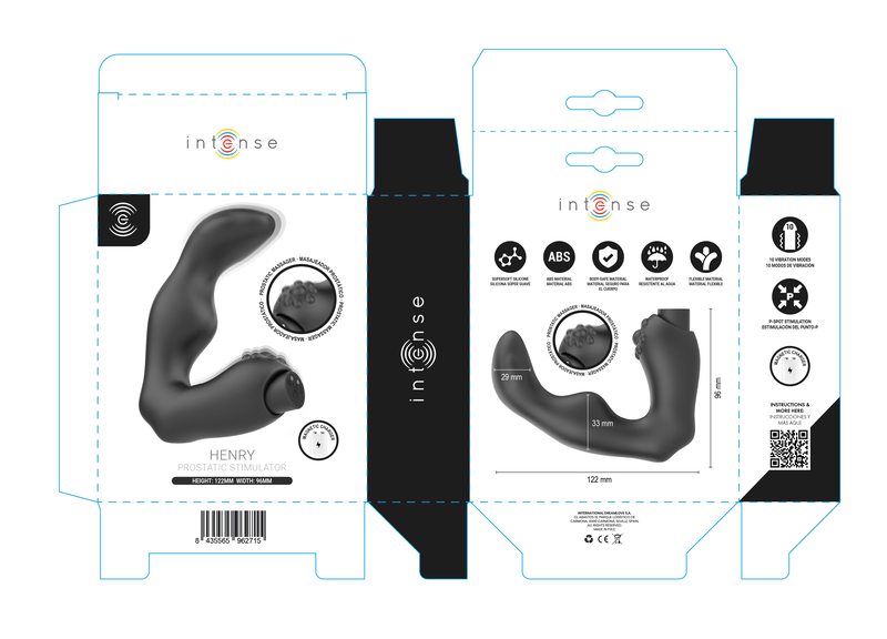 Masseur de Prostate Henry 10 Modes USB Silicone Noir - Intt For Him