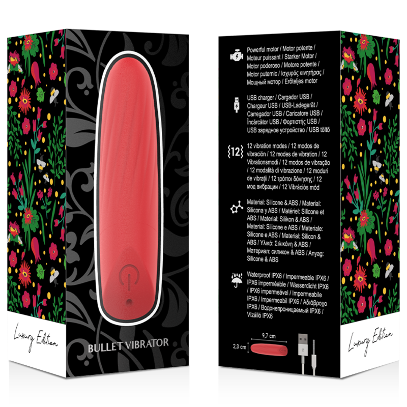 Mini Vibromasseur Rechargeable USB Rouge 12 Modes - Mia