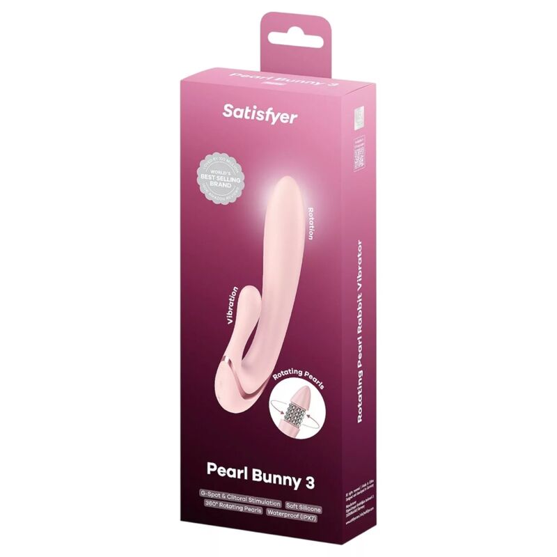 Vibromasseur Rabbit Pearl Bunny 3 Perles Rotatives Rose - Satisfyer