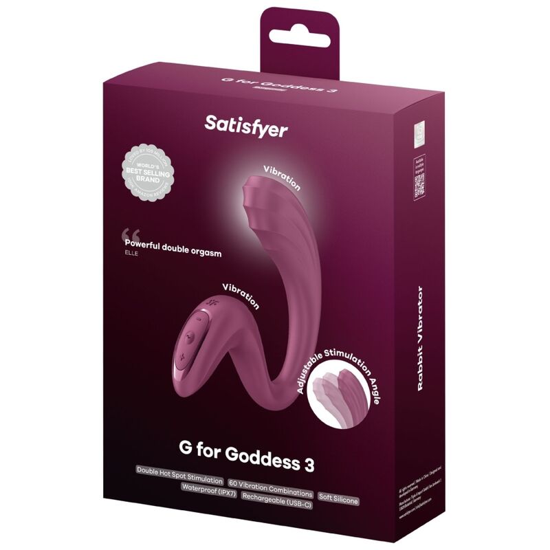 Vibromasseur Double Stimulation G For Goddess 3 Bordeaux - Satisfyer