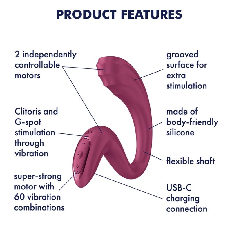 Vibromasseur Double Stimulation G For Goddess 3 Bordeaux - Satisfyer