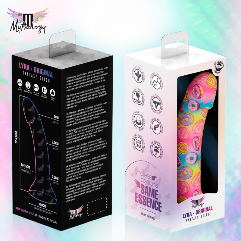 Gode Dildo Lyra 2 Silicone 19 cm Motif Donuts - Mythology