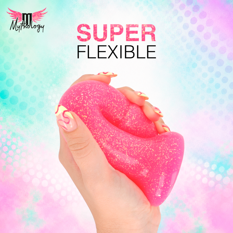 Gode Silicone Lyra 7 Rose Doré Paillettes 17 cm - Mythology
