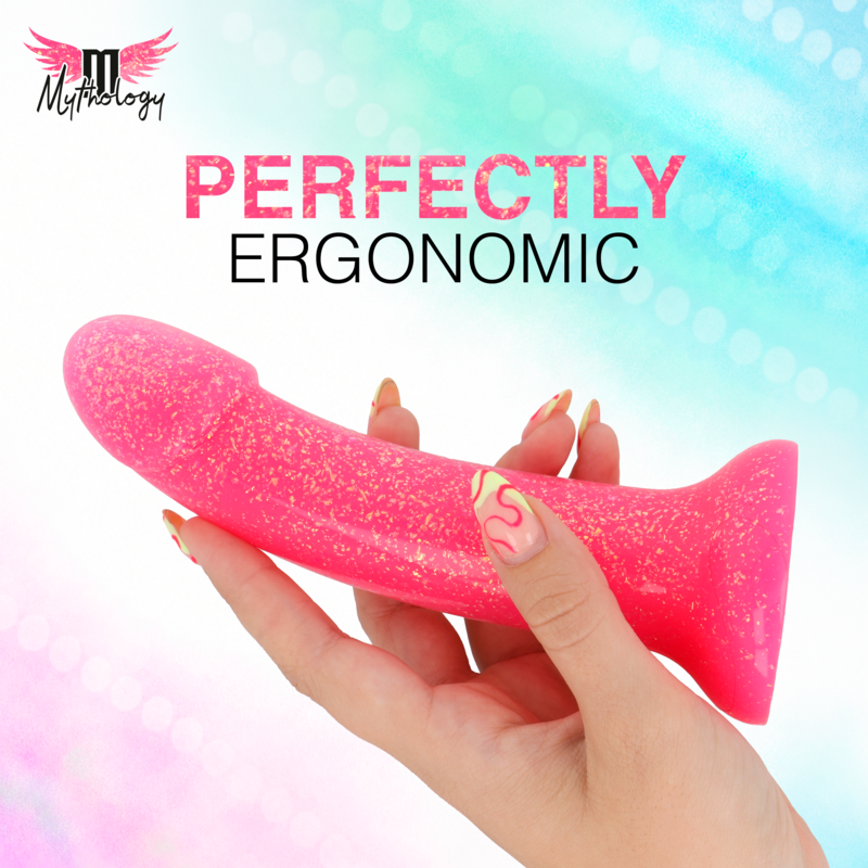 Gode Silicone Lyra 7 Rose Doré Paillettes 17 cm - Mythology