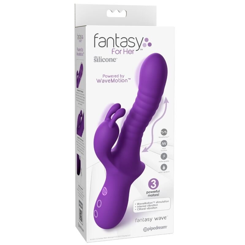 Vibromasseur Rabbit Fantasy Wave WaveMotion 10 Modes Violet - Fantasy For Her