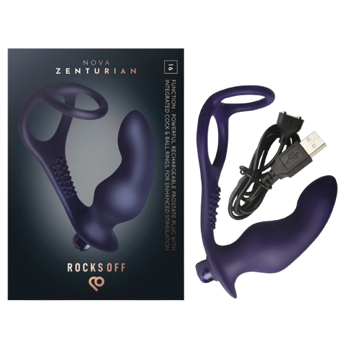 Plug Prostatique Vibrant Zenturian 16 Modes Bleu Foncé - Rocks-Off