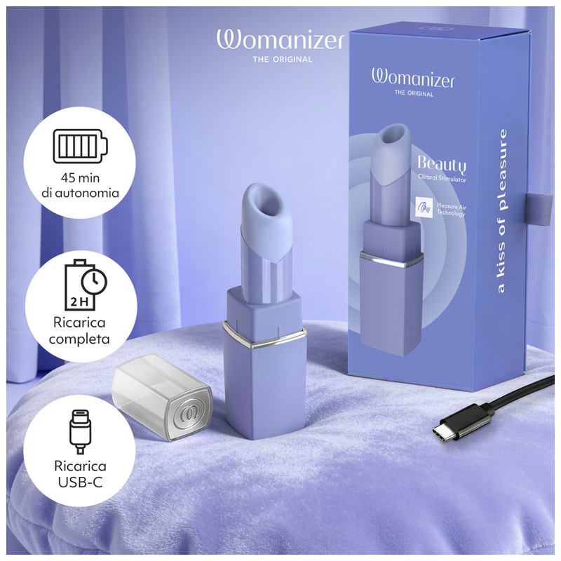 WOMANIZER - STIMULATEUR CLITORIAL À SUCCION BEAUTÉ 6 NIVEAUX D'INTENSITÉ LILAS