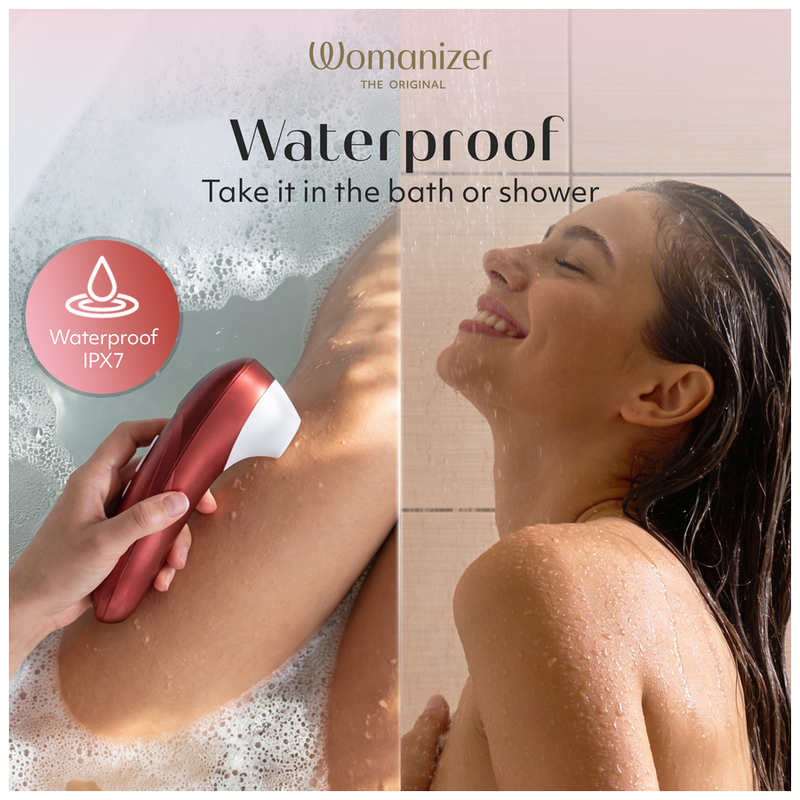 WOMANIZER - STIMULATEUR CLITORIAL PRO À SUCCION 11 NIVEAUX D'INTENSITÉ ROUGE BORDEAUX