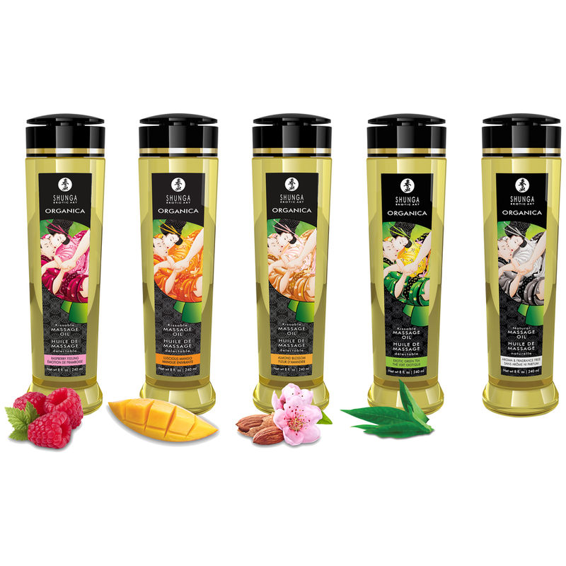SHUNGA - ORGANICA HUILE DE MASSAGE COMESTIBLE FLEUR D'AMANDIER 240 ML