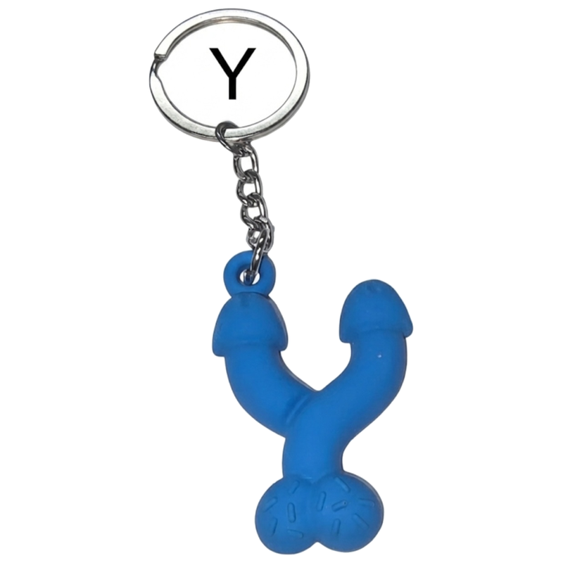 Porte-clés Pénis Bleu Lettre Y Parfumé Vanille - Diablo Picante