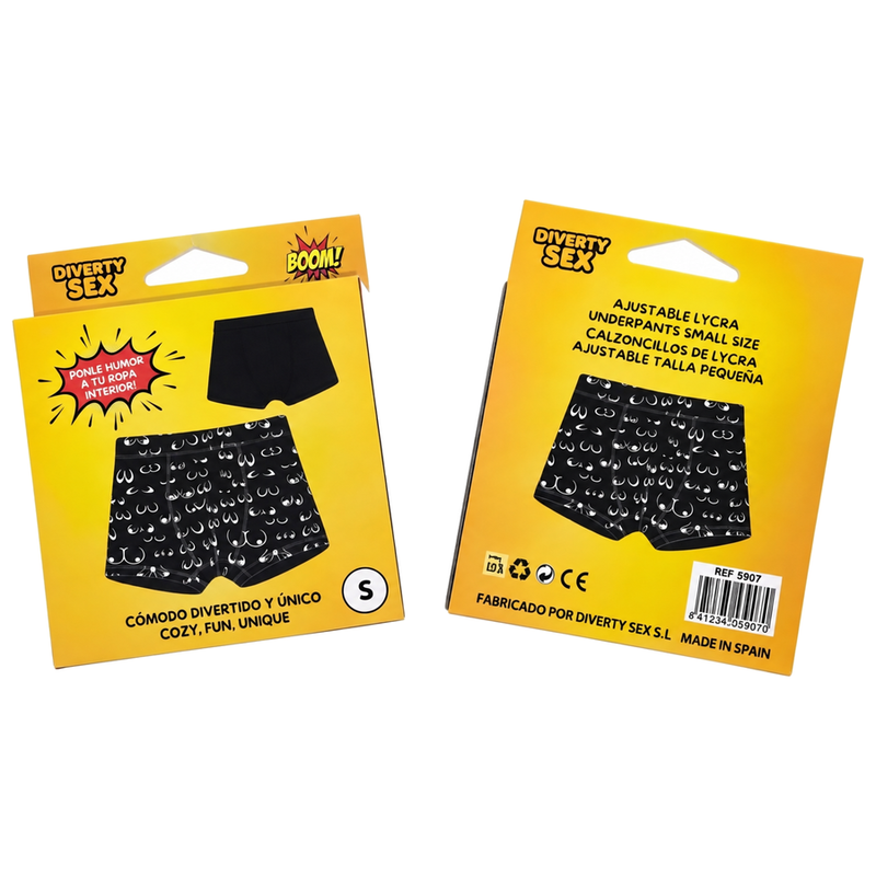 Culotte Noire Imprimé Poitrine Taille S - Diablo Picante
