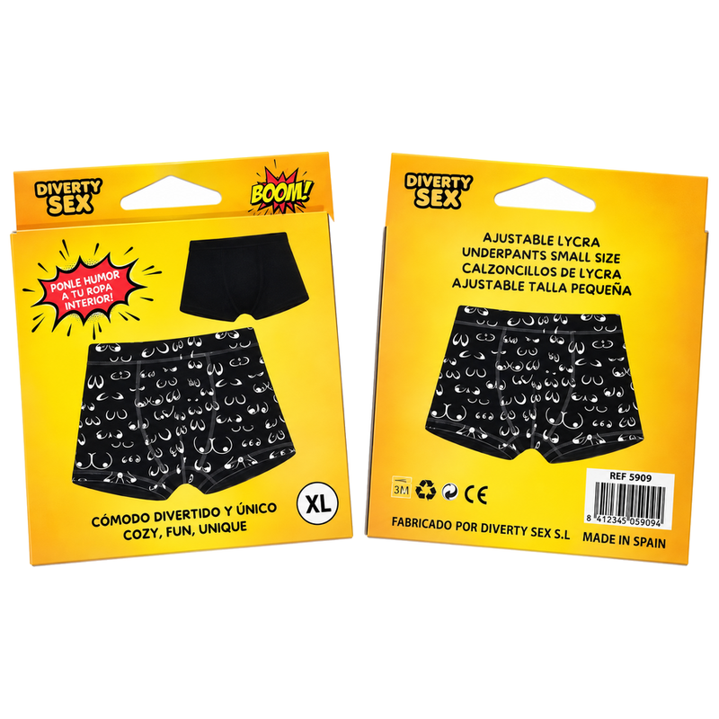 DIABLO PICANTE - CULOTTE NOIRE À IMPRIMÉ SEINS - GRANDE TAILLE