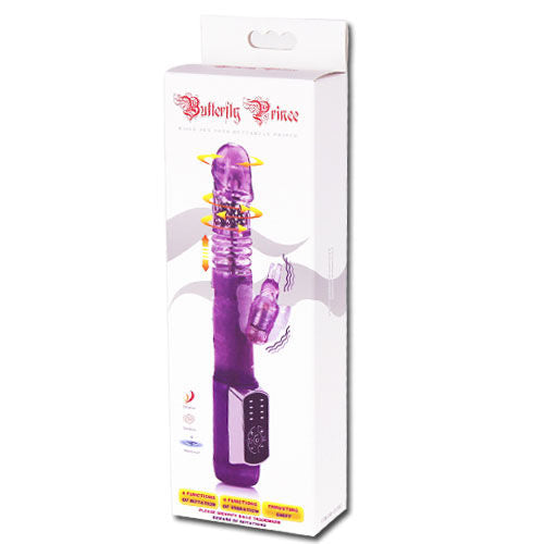 Baile - Vibro rabbit avec billes rotatives Butterfly Prince - Violet