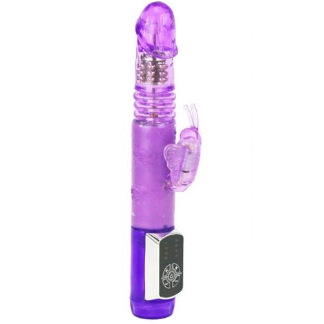 Baile - Vibro rabbit avec billes rotatives Butterfly Prince - Violet