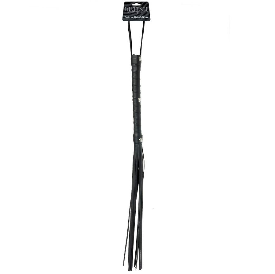 Fouet BDSM Deluxe Cat-O-Nine Tails Noir - Fetish Fantasy