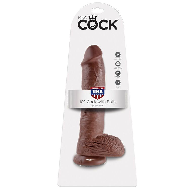 Gode Réaliste King Cock XL Ventouse Marron 25,4cm - Pipedream