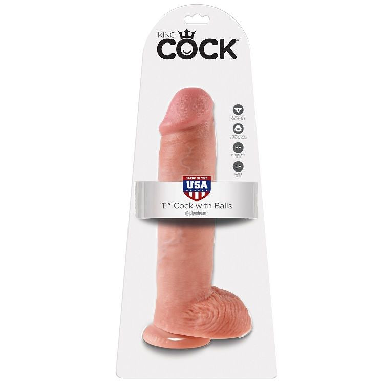 Gode Réaliste King Cock 11 Chair avec Boules 28cm - Pipedream