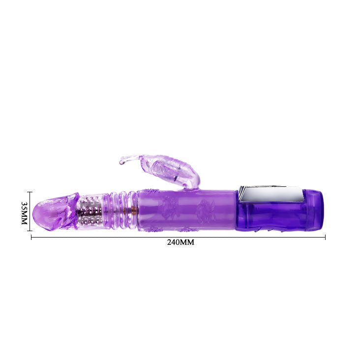 Baile - Vibro rabbit avec billes rotatives Butterfly Prince - Violet