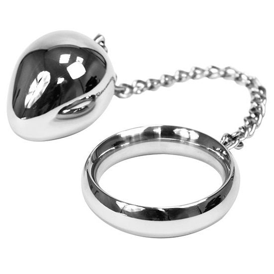 Anneau Pénien Metal Hard 50mm + Chaîne Bille Métallique - METAL HARD