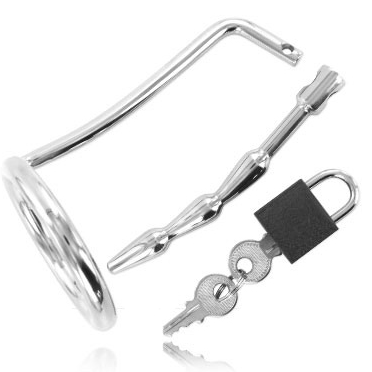 Cage de Chasteté Metal Hard avec Anneau et Bouchon Urétral - METAL HARD
