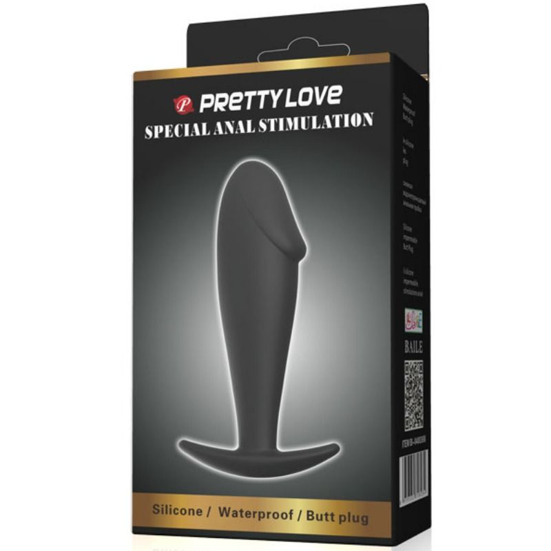 Plug Anal Pretty Love Pénis Silicone 10 cm Noir - Pretty Love