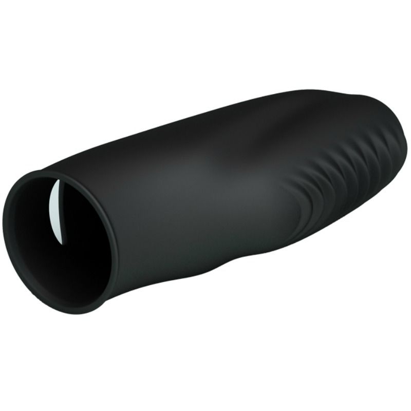 Stimulateur Doigt Vibrant Texturé Noir - Pretty Love