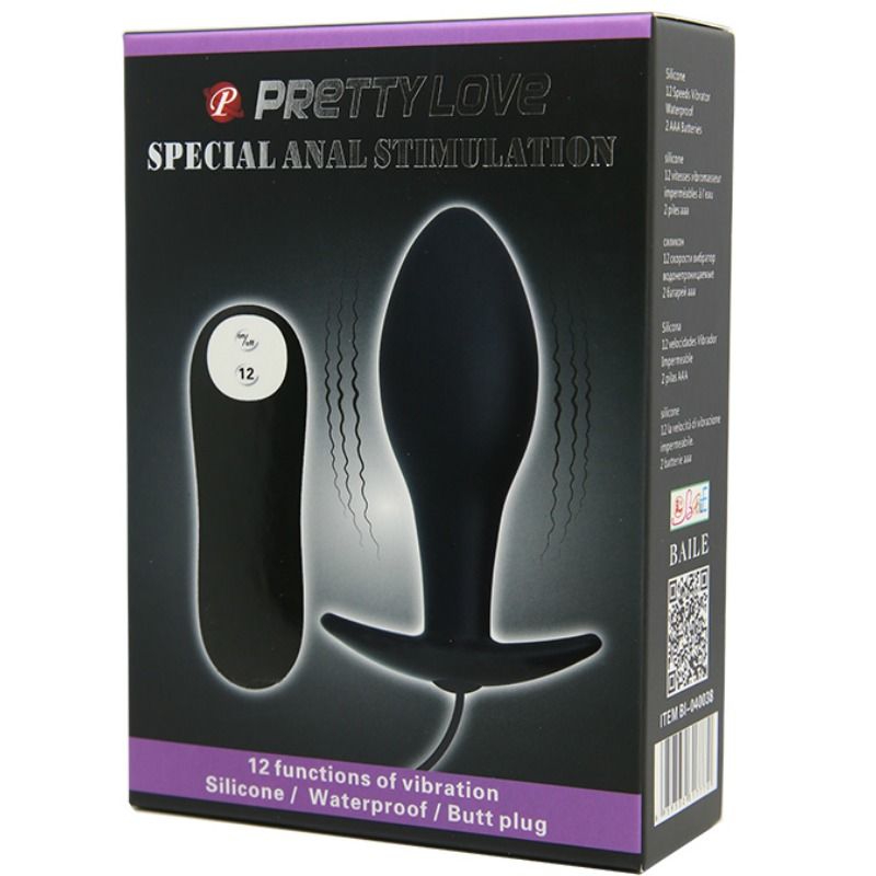 Plug Anal Vibrant Télécommandé Forme Ancre Noir - Pretty Love