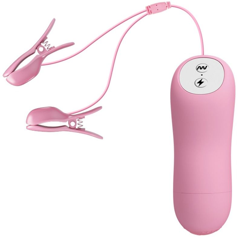 Baile - Pince Tétons avec électrostimulation Romantic Wave - Rose