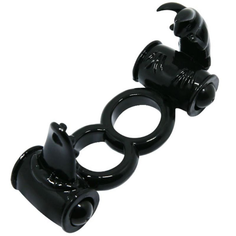 Baile - Double Anneau Pénien Vibrant Sweet Ring - Noir