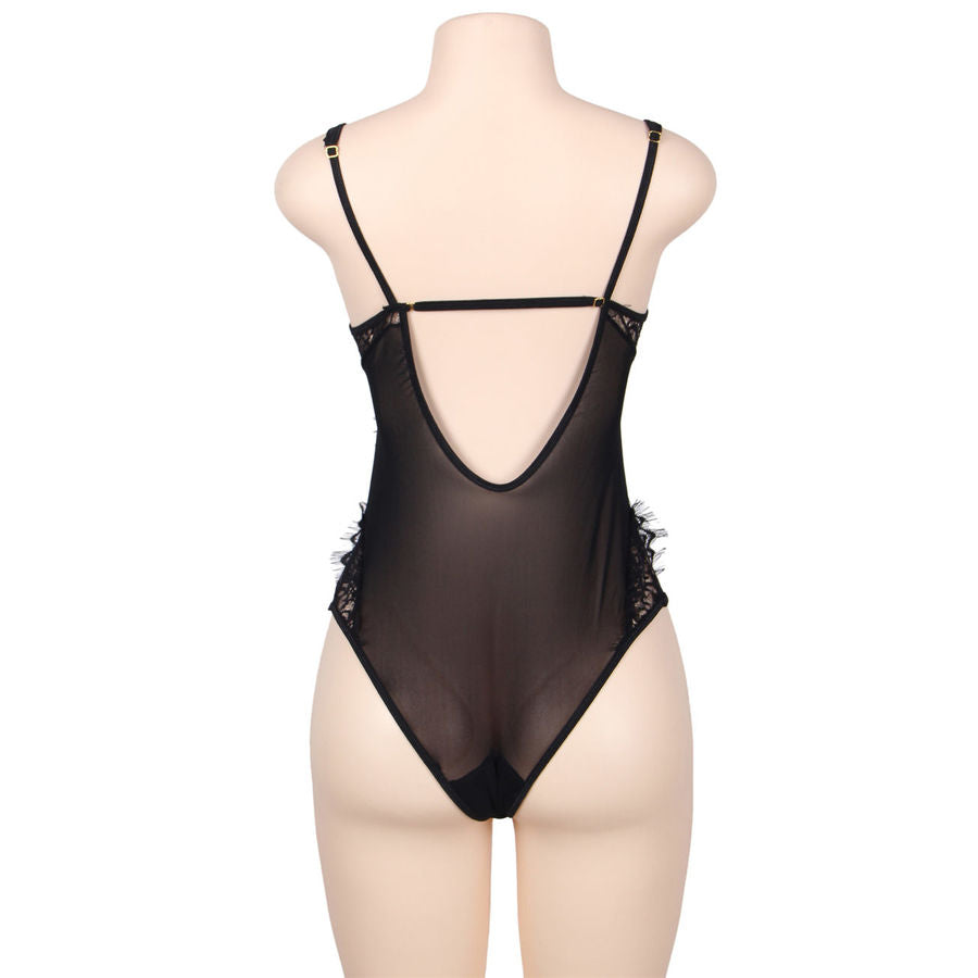 Body Teddy Queen Plus Dentelle Florale Noir - Subblime - SUBBLIME QUEEN PLUS SIZE