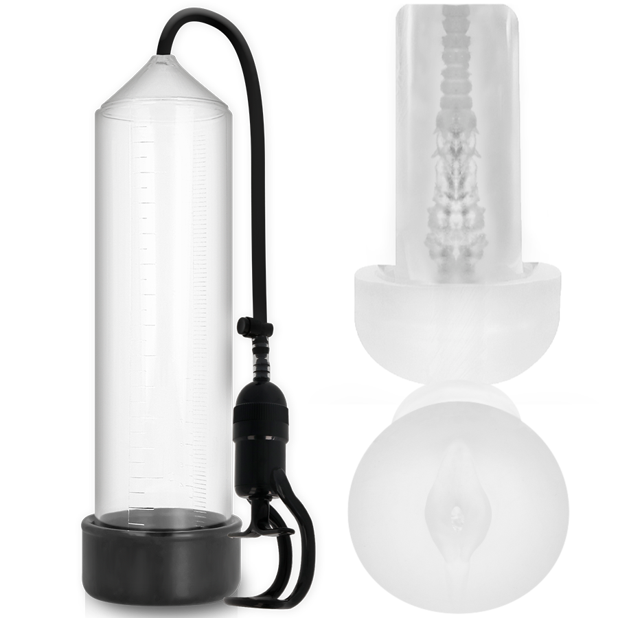 Pompe à pénis RX5 transparente avec masturbateur - Pump Addicted - PUMP ADDICTED