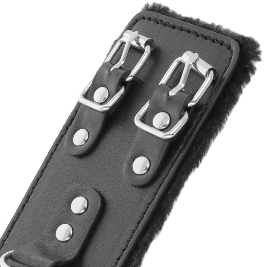 Darkness – Menottes Sexy en Simili-Cuir Noir avec Doublure
