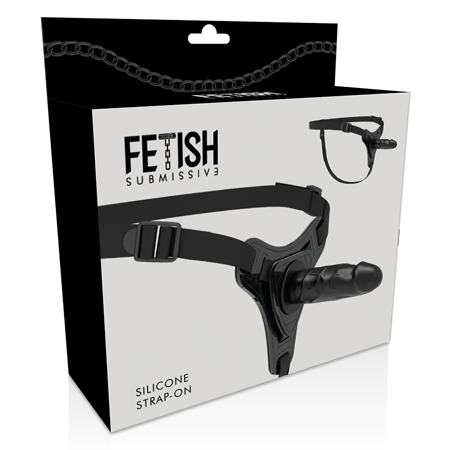 Fetish Submissive - Gode Ceinture Réaliste avec harnais Noir / 15 cm