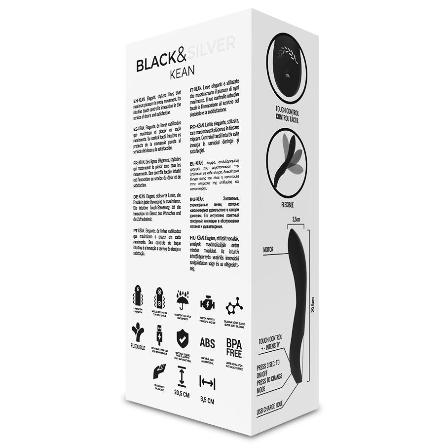 Vibromasseur Kean Tactile Rechargeable - Black & Silver