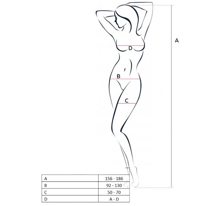 Bodystocking Passion BS050 Résille Brodé Noir - Passion