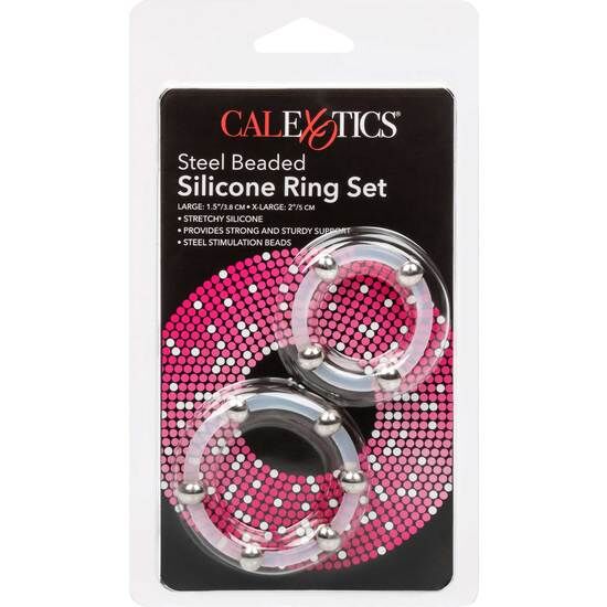 Anneaux Péniens Perlés Acier Set L/XL - Calexotics