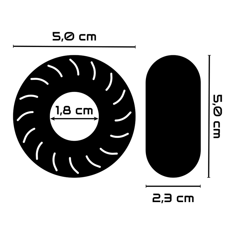 Anneau pénien super flexible PR08 5 cm noir - Powering - POWERING