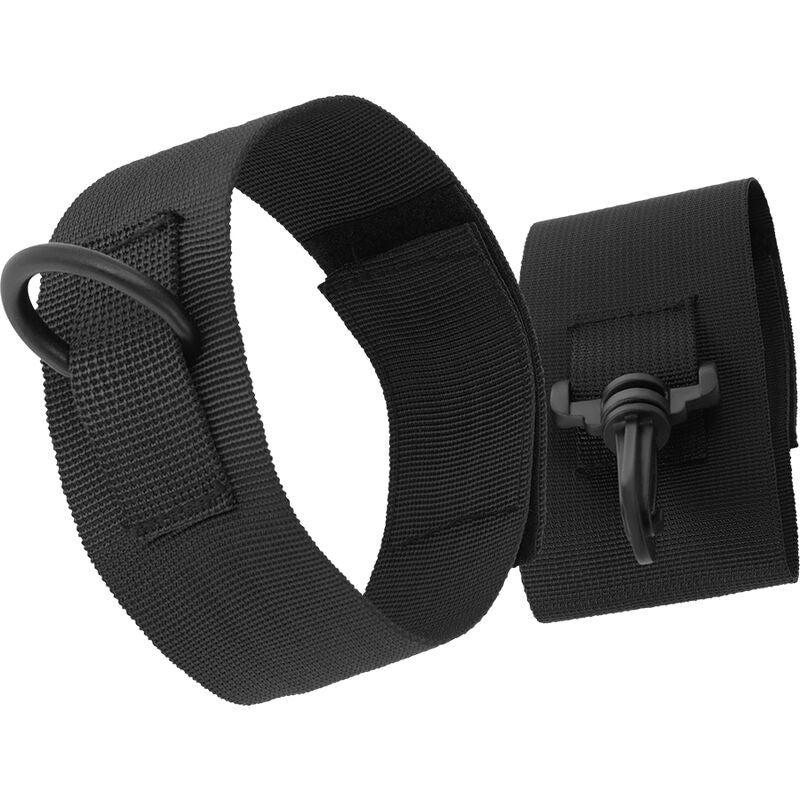 Darkness - Menottes pour cheville en Nylon Noir BDSM