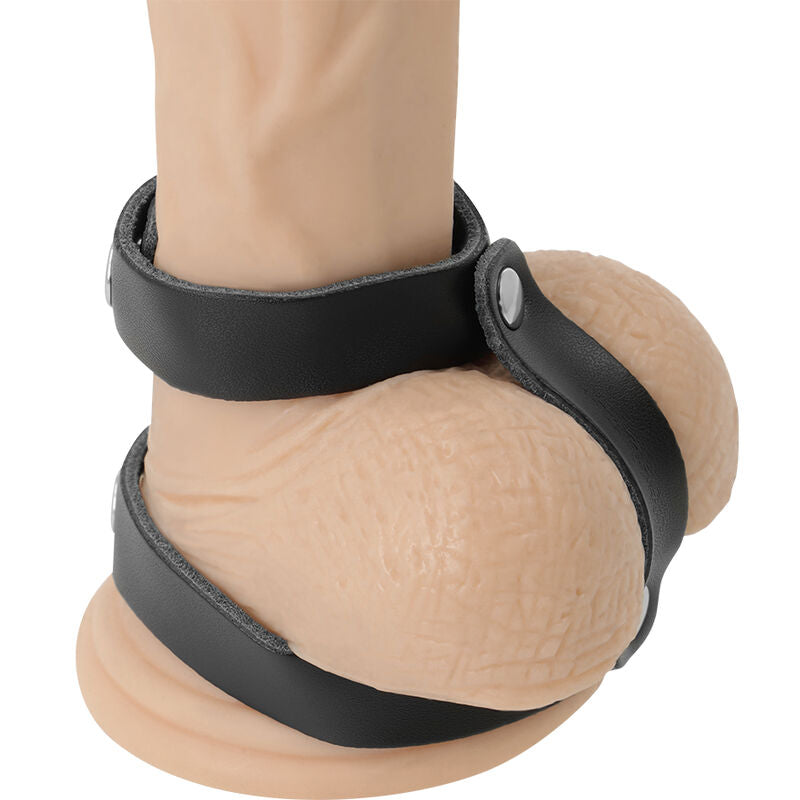 Anneau Pénis et Testicules Réglable Cuir - Darkness - Darkness
