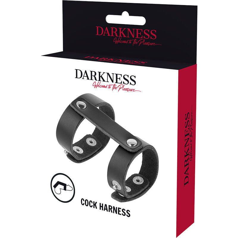 Anneau Pénis et Testicules Réglable Cuir - Darkness - Darkness